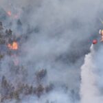 Sul Informação - Dois canadairs, dois aviões ligeiros e três helicópteros ajudaram a controlar fogo na Serra de Monchique