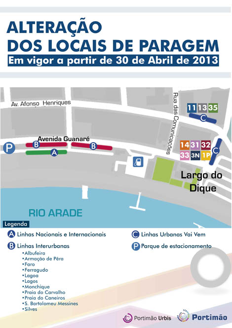 Sul Informação - Alterações das paragens dos Transportes Públicos na zona do Largo do Dique entram em vigor amanhã