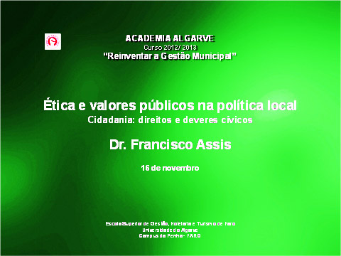 Sul Informação - Francisco Assis fala sobe «Ética e Valores Públicos na Política Local» em Faro