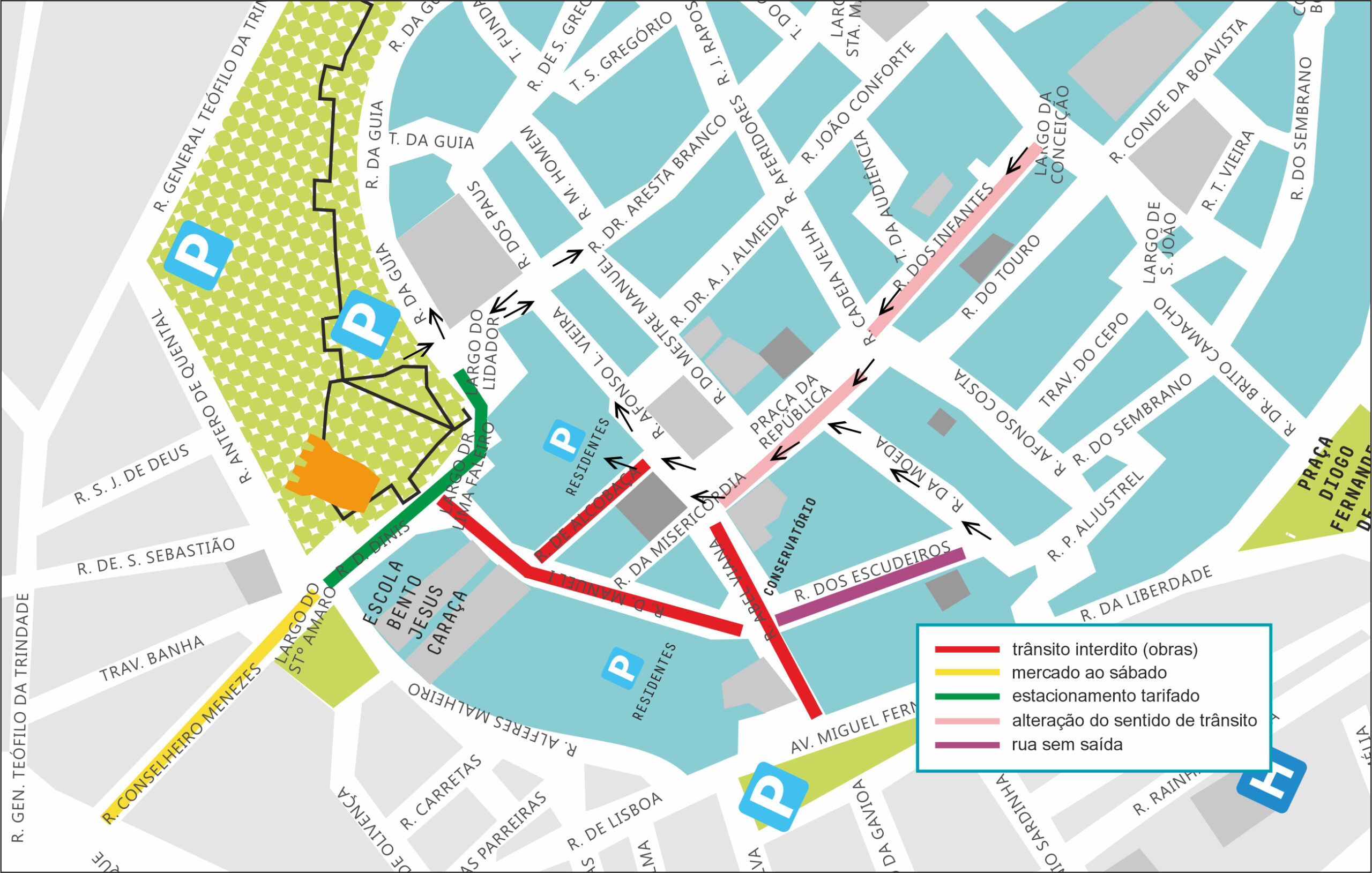 Sul Informação - Obras no largo dos Prazeres e na rua Abel Viana alteram o trânsito na cidade de Beja