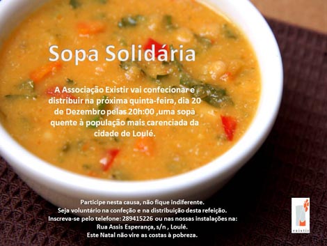 Sul Informação - Existir oferece sopa quente solidária aos sem abrigo de Loulé e Quarteira