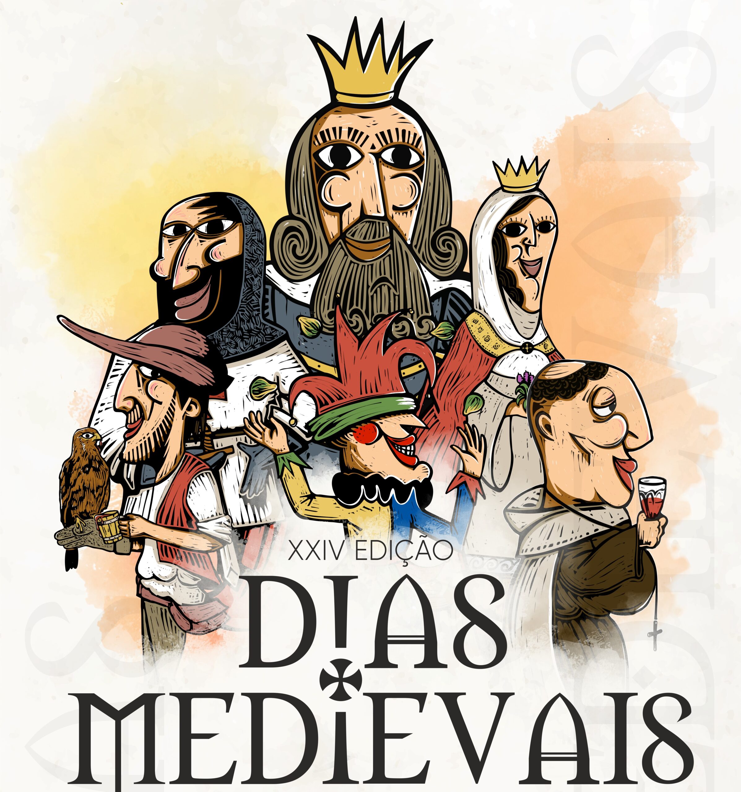 Sul Informação - Dias Medievais terão falcoeiro como convidado especial e ilustração de Elias Gato