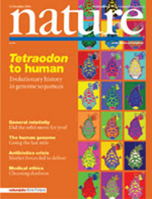 Capa da Nature de 21 de Outubro de 2004 Sul Informação