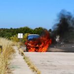 Sul Informação - Carro do diretor da Orquestra de Jazz do Algarve destruído pelo fogo na A22