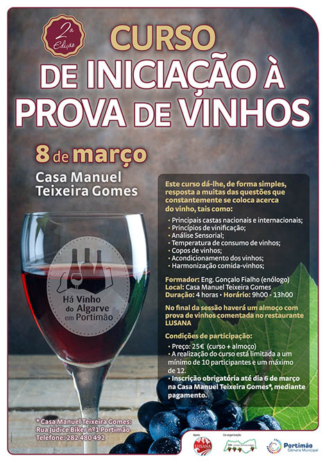 Sul Informação - 2ª edição do Curso de Iniciação à Prova de Vinhos marcado para Casa Manuel Teixeira Gomes