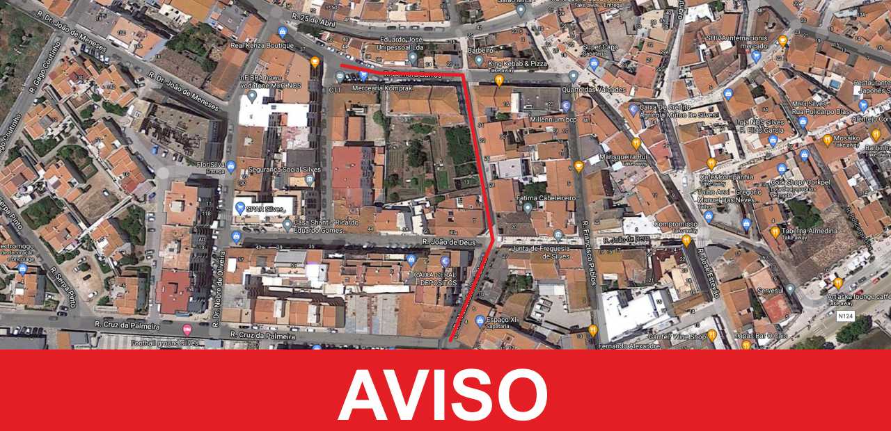 Sul Informação - Trânsito vai estar cortado em duas ruas de Silves na segunda-feira