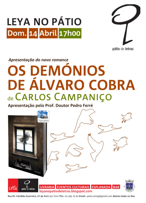 Sul Informação - «Os Demónios de Álvaro Cobra» de Carlos Campaniço apresentado no Pátio de Letras