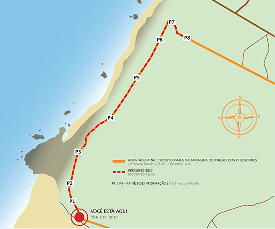 Estação da Biodiversidade (EBIO) da Praia da Amoreira_percurso