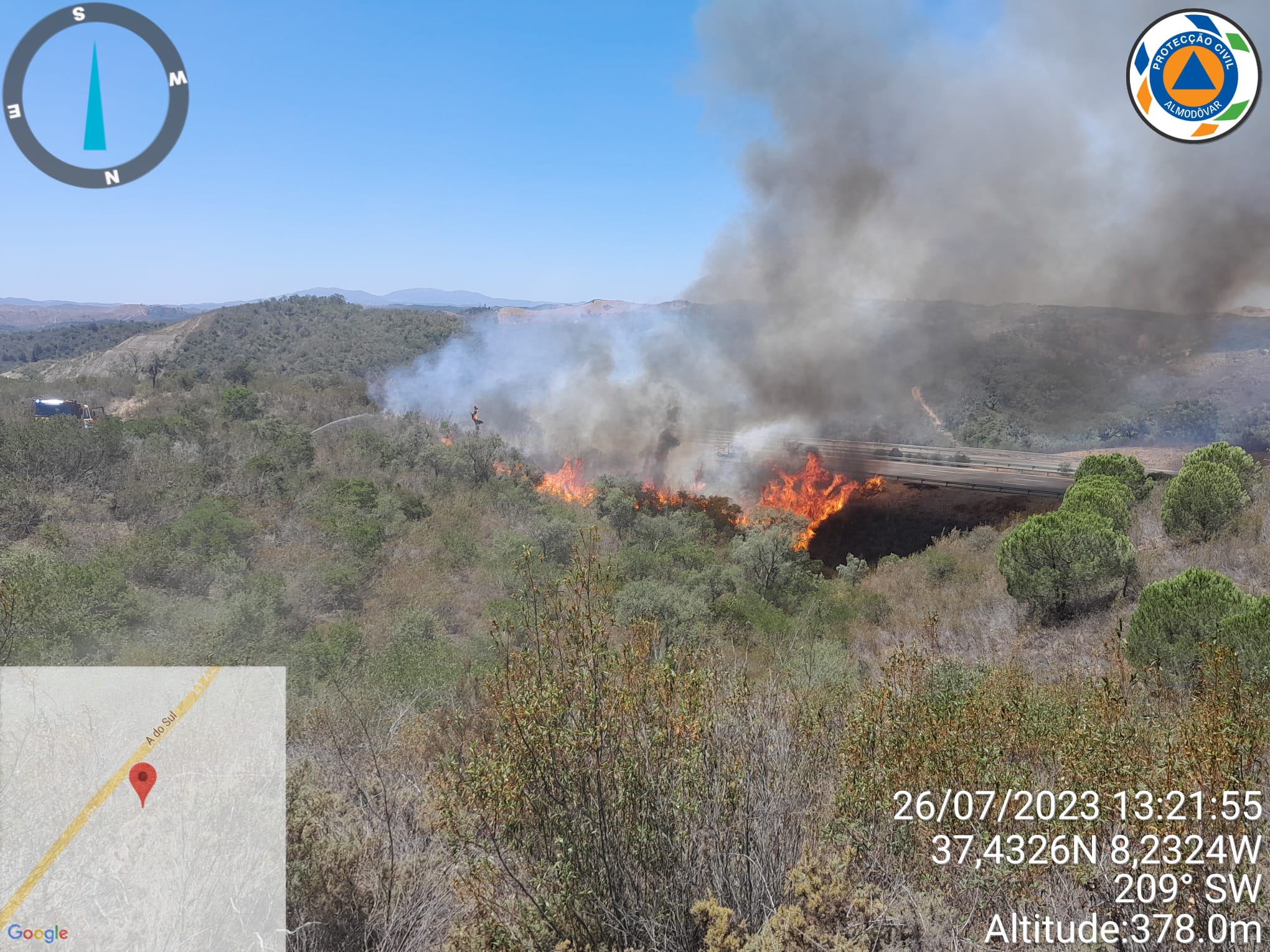 Sul Informação - Câmara de Almodôvar agradece o esforço dos operacionais no combate ao incêndio junto à A2