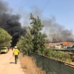 Sul Informação - Lixeira arde a curta distância do incêndio de Gambelas [com vídeo]