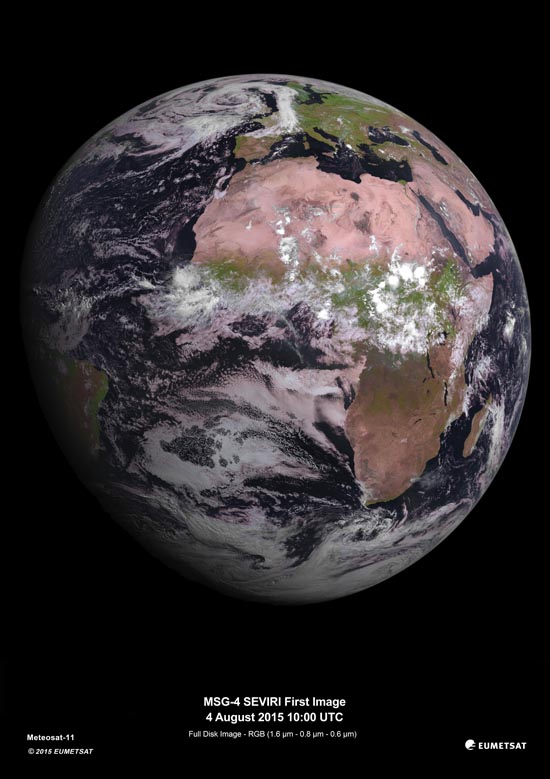 Sul Informação - Primeira imagem do satélite meteorológico Europeu MSG-4 já foi divulgada