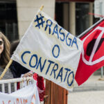 Sul Informação - Manifestantes e até cegonhas anti-petróleo esperaram o ministro do Ambiente e esperaram e esperaram…