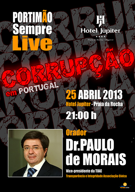 Sul Informação - Paulo de Morais vem a Portimão falar de “Corrupção em Portugal”