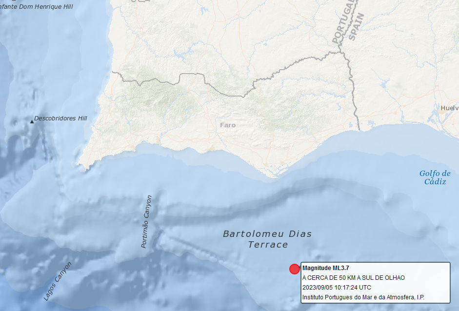 Sul Informação - E vão dois: Sismo de 3,7 registado ao largo de Olhão foi sentido