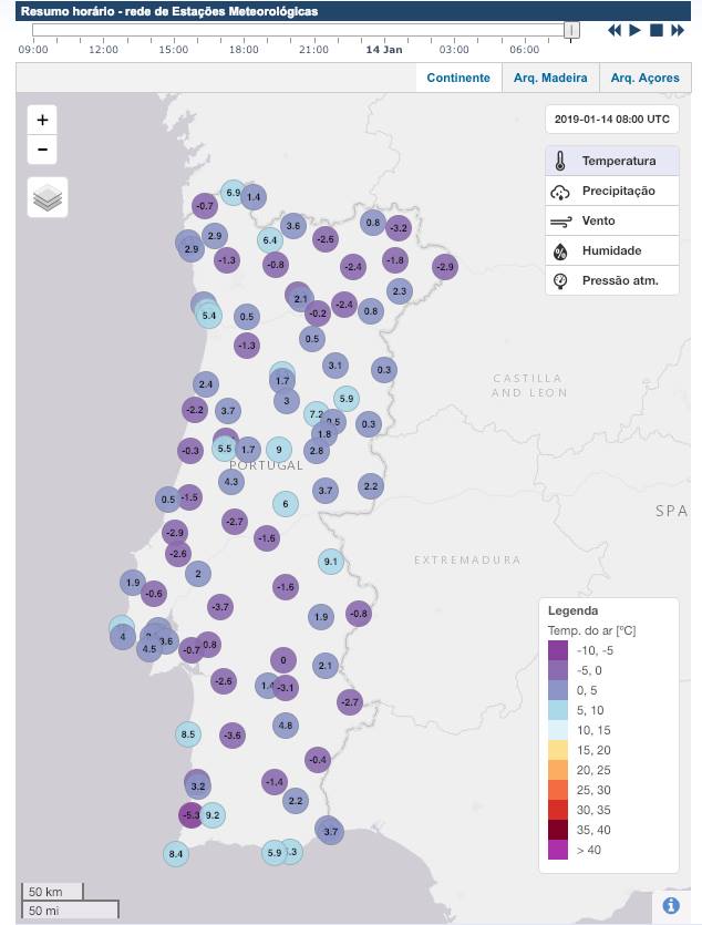Sul Informação - Aljezur, com mínima de -5,3ºC, foi esta manhã a localidade mais fria do país