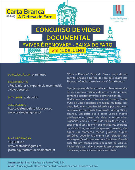 Sul Informação - TMF e A Defesa de Faro lançam concurso para documentário sobre a Baixa da cidade