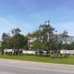 Sul Informação - Com máscaras e distância de segurança se lutou pelos trabalhadores em Faro
