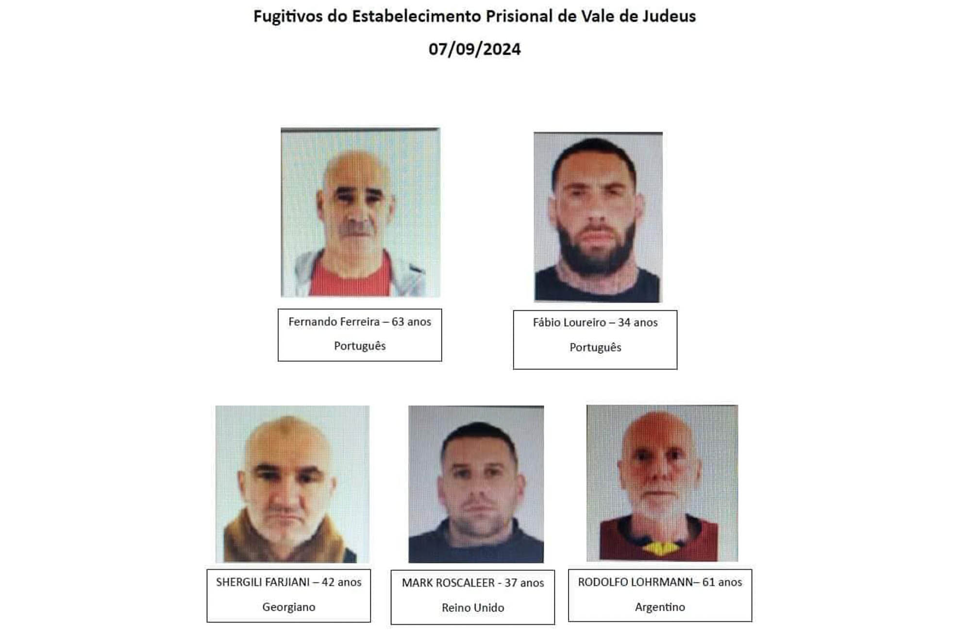 Sul Informação - Um dos fugitivos da prisão de Vale de Judeus é algarvio