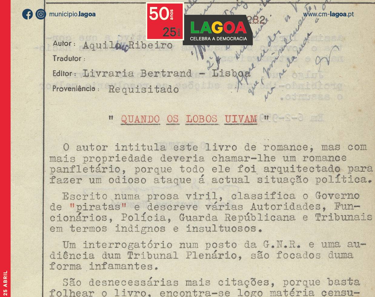Sul Informação - Biblioteca de Lagoa expõe “Livros Censurados no Estado Novo”