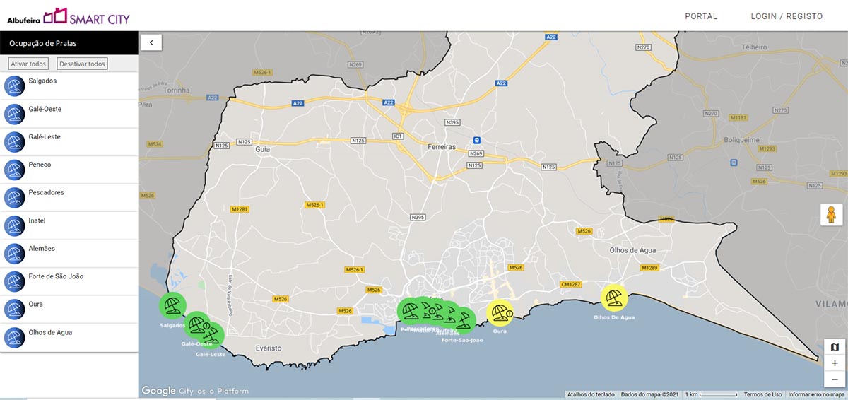 Sul Informação - Albufeira “Smart City” permite comunicar ocorrências, aceder a transportes urbanos e saber ocupação das praias