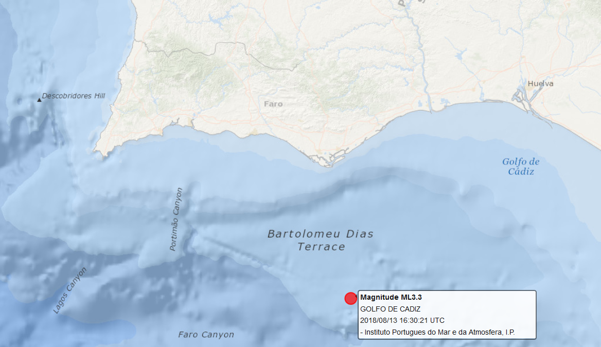 Sul Informação - Sismo de 3.3 no mar ao largo de Olhão não foi sentido