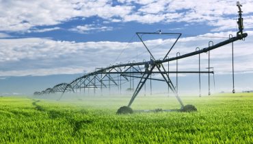 Irrigation equipment on farm field