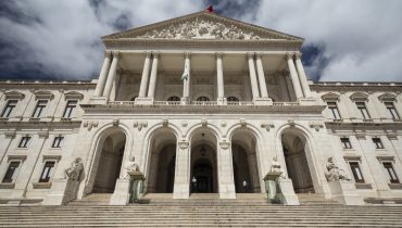 Beautiful view to historic Portuguese Parliament city building i