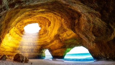 Inside Benagil cave without people