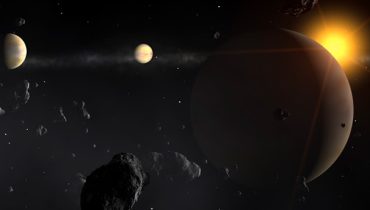 IMAGEM - Imagem artística de um sistema exoplanetário - Crédito ESO