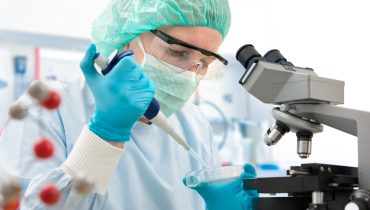 Working at the laboratory