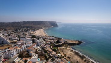 Drone Aerial Praia Da Luz Beach Lagos Portugal Algarve|agarra mercado