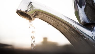 Open outdoor faucet