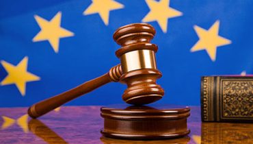 Gavel and european union flag