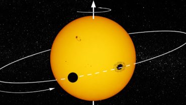 imagem artística de um exoplaneta a trânsitar a sua estrela-mãe